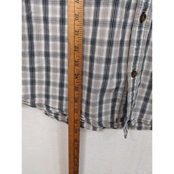 Carhartt Relaxed Fit Button Up Shirt Men's Medium Blue/Gray Plaid Short Sleeve - Picture 7 of 8
